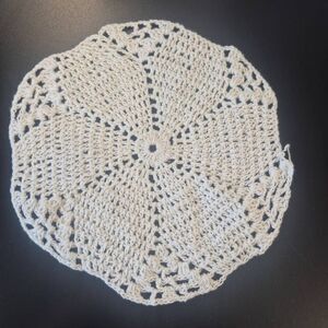 Doily, Vintage White Cotton 7.25", handmade in 1930